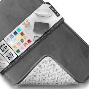 Clara Clark Bathroom Rugs, Velvet Memory Foam Bath Mat, Non-Slip